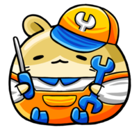 Cute Hamster Mechanic Cartoon png