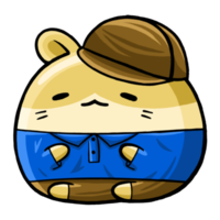 Cute Hamster Traveller in cartoon style png