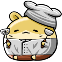 Cute Hamster Chef Cartoon Style png