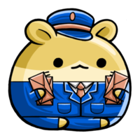 Cute Hamster Postman Cartoon Style png