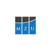 MZU letter logo design on WHITE background. MZU creative initials letter logo concept. MZU letter design. vector