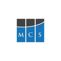 MCS letter logo design on WHITE background. MCS creative initials letter logo concept. MCS letter design. vector