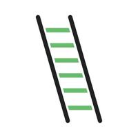 línea de escalera icono verde y negro vector