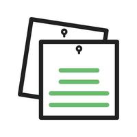 Notes Line Green and Black Icon vector