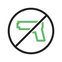 No Weapons Line Green and Black Icon vector