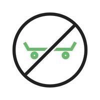 No Skating Line Green and Black Icon vector