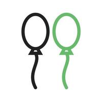 Balloons Line Green and Black Icon vector