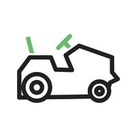 Farm Vehicles Line Green and Black Icon vector