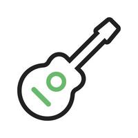 Guitar Line Green and Black Icon vector