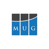 MUG letter logo design on WHITE background. MUG creative initials letter logo concept. MUG letter design. vector