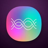 Interlaced waves app icon. Music rhythm, soundwave. Abstract curve and wavy overlapping lines. Voice recording logo. UI UX user interface. Web or mobile application. Vector isolated illustration