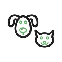 línea de mascotas icono verde y negro vector