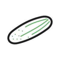 línea de pepino icono verde y negro vector