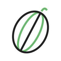 Rockmelon Line Green and Black Icon vector