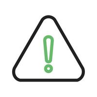 Warning Sign Line Green and Black Icon vector