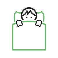 línea de dormir icono verde y negro vector