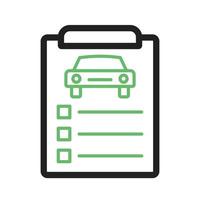 Car Items Checklist Line Green and Black Icon vector