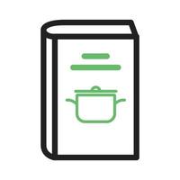línea de recetas de sopa icono verde y negro vector