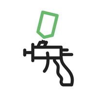 Spray Bottle Line Green and Black Icon vector