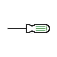 Screw Driver Line Green and Black Icon vector