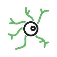 línea de neuronas icono verde y negro vector