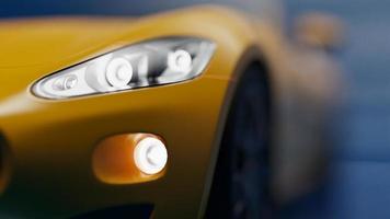 auto yellow. 3d illustration of fragments of vehicles on a white background. photo
