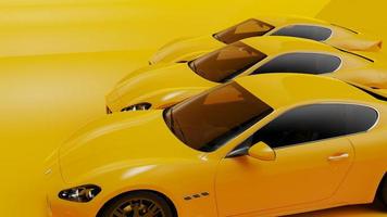 auto yellow. 3d illustration of fragments of vehicles on a white background. photo