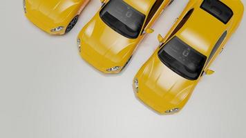 auto yellow. 3d illustration of fragments of vehicles on a white background. photo