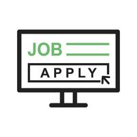 Apply Online Line Green and Black Icon vector