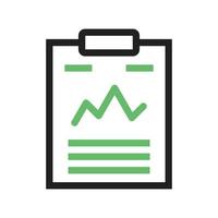 Stats Document Line Green and Black Icon vector