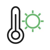 línea de clima caliente icono verde y negro vector