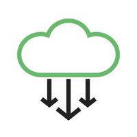 Cloud Input Line Green and Black Icon vector