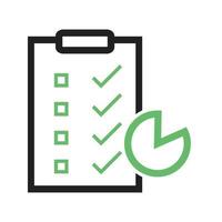 Customer Survey Line Green and Black Icon vector