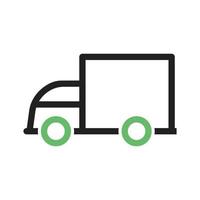 Heavy Truck Line Green and Black Icon vector