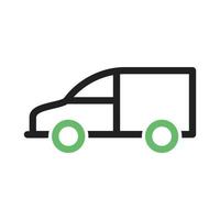 Delivery Car Line Green and Black Icon vector