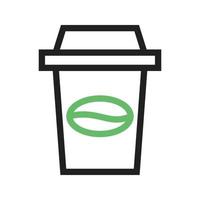 Coffee Cup I Line Green and Black Icon vector