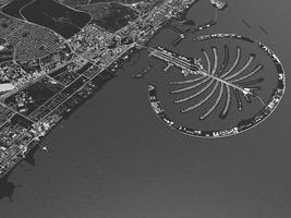 top view of the big city. illustration in casual graphic design. fragment of dubai 3d render photo