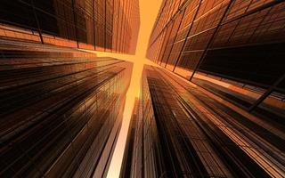 modern high-rise buildings against the sky. 3d illustration on the theme of business success and technology photo