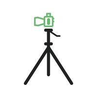 Camera Stand Line Green and Black Icon vector