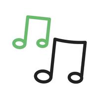 Music Notes Line Green and Black Icon vector