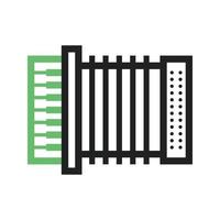 Accordion Line Green and Black Icon vector