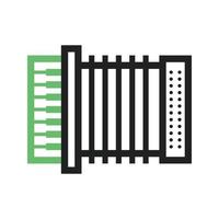 Accordion Line Green and Black Icon vector