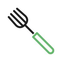 Fork Line Green and Black Icon vector