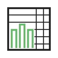 Stacked Graph Line Green and Black Icon vector