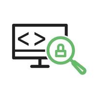 Insecure Code Line Green and Black Icon vector