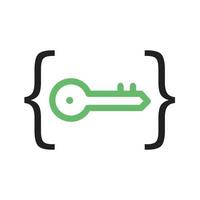 Unlock Code Line Green and Black Icon vector