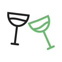 Party Glasses Line Green and Black Icon vector