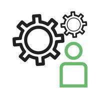 User Settings Line Green and Black Icon vector