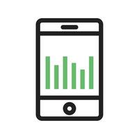 Stats on Cell Line Green and Black Icon vector