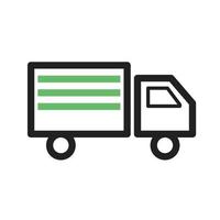 Cash Transfer Vehicle Line Green and Black Icon vector